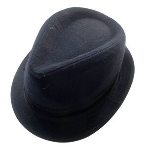 Navy Blue,Black band Fedora,Sun hat, Wool